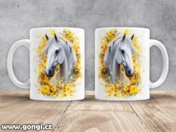 Hrnek - 0377 - Kůň žluté květy